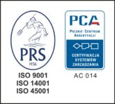 Certyfikat nr NC-0187 - ISO 9001:2015, ISO 14001:2015, ISO 45001:2018